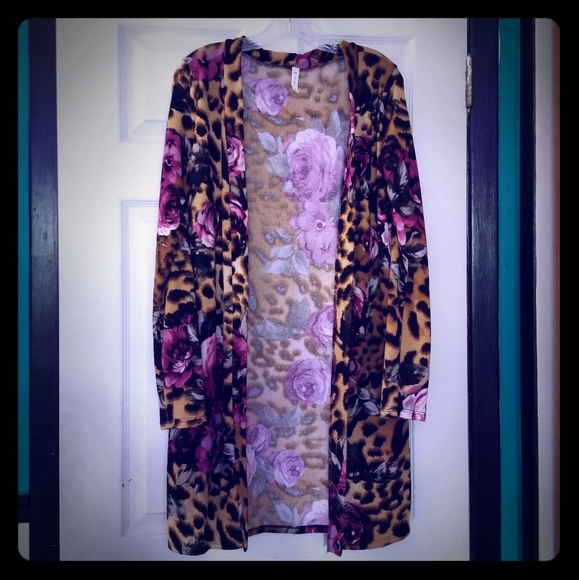 Mittoshop NWOT Leopard & Floral Print Cardigan S - Picture 1 of 9
